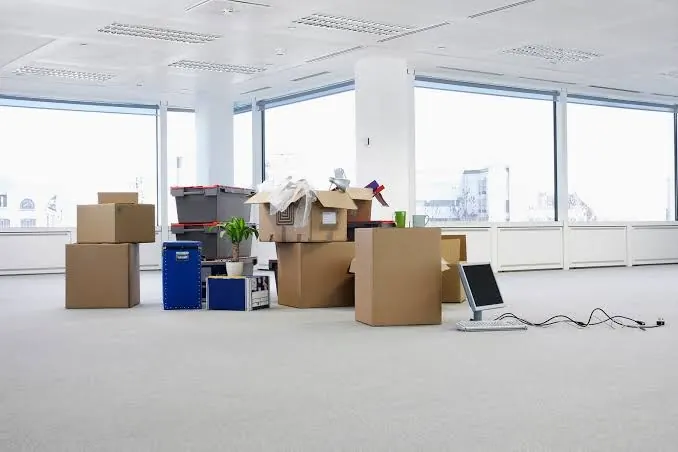 Office furniture ready for relocation